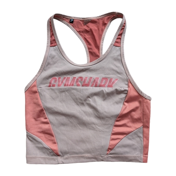 Gymshark Tops - Gymshark Pink Mauve Turbo Racerback Vest Crop Tank Top Size XS